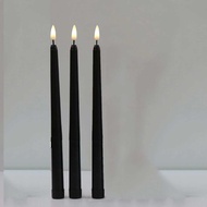 1 Pieces Black/White Led Candles with Flickering FlameBattery Operated Flameless Halloween Grave Decor Votive Church Candles