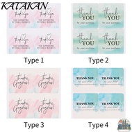 KATAKAN 100PCS Thank You Stickers Party Supplies Gift Wrapping Watercolor Pink Blue Gorgeous