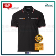 GN Polo T Shirt Sulam McLaren 765LT SportsCar V8 Turbo Racing Baju Lelaki Casual Cotton Fashion Embr