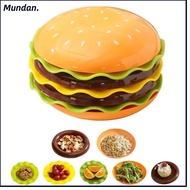 MUNDAN Mini Dinner Plate, Burger-Shaped Multi-functional Stackable Hamburger Plate Set, Funny Plasti