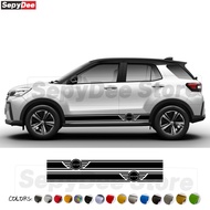 2Pcs Car Body Side Stripe Skirt Sticker For Perodua Ativa Car Modification Door Decoration Accessori