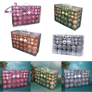 [deevoka] 100pcs Christmas Tree Baubles 3/4/6cm Hanging Baubles with Lanyard Shatterproof Baubles fo