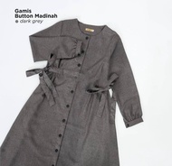 Gamis button(kancing) hidup syari polos merek sendiri "IJTIHAD" premium bahan Madinah FODU impor
