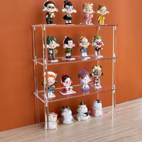 Clear Acrylic Vertical Storage Rack for Jewelry, Perfume, 1-4 Tier Blind Box Toys Display Stand, Car