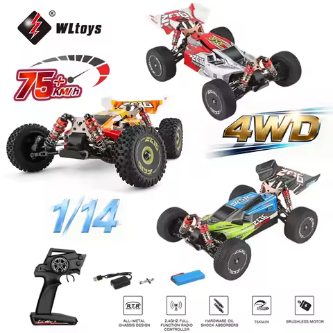WLtoys 144016 144001 RC Cars 35KM/H OR 75KM/H 1/14 off Road 4WD Drift Toys,2.4G Remote Control Monst