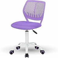 FurnitureR Home Office Chair Ergonomic Chair, Writing Chair for Teens Boys Girls Adults, Height Adjustable, 360 Swivel Task Chair, Purple