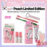 [EUTHYMOL]Euthymol Peach Edition Toothpaste 106g & Travel Toothbrush Set Shipped from Korea