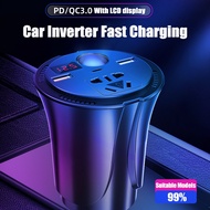 150W DC 12V/24V TO AC 220V Car Inverter Cup Car Charger Socket Fast Car Charger Power Inverter Conve