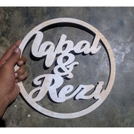 Custom Decorative Circle Embossed Letters Multipex Playwood 30cm Wall