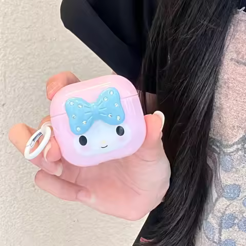 Kawaii 3D Bowknot Melody Earphone Case For Apple Airpods 2 3 4 Pro 2 Pro 3 Sanrio Wireless Bluetooth