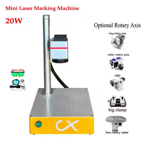 Ezcad2 Mini 20W MAX Fiber Laser Ring Marking Machine Engraver Support Lightburn For Gold Silver Meta