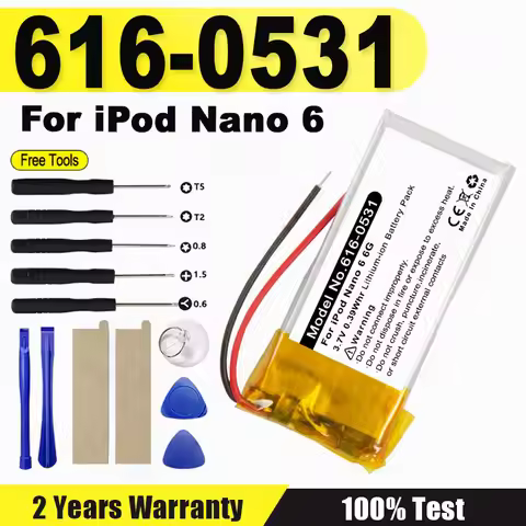 616-0531 new Replacement Battery For ipod Nano6 6G 6th Generation MP3 Li-Polymer Rechargeable Nano 6