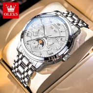 OLEVS | นาฬิกาข้อมือชายแบบกลไกอัตโนมัติ โครงกระดูก กันน้ำ พร้อมแสงเรืองแสง