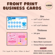 100pcs Front Print Business/Loyalty/Thank You Card