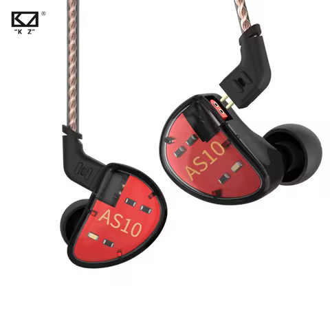 KZ AS10 5BA Driver In Ear Monitor Earphone HIFI Wired Earbuds Headset Music Gaming Headphone KZ ZS10