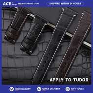 Apply To TUDOR Watch Strap, 19mm/20mm/21mm/22mm/23mm Genuine Crocodile Leather Replacement Band For 