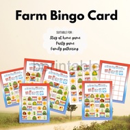 [PDF] Farm Bingo Game Printables - Kid's Printable Bingo Game - Bingo Game for Kids - Farm Bingo Gam