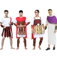 Halloween Man Apollo Athens Chiton Ancient Greek god Chlamys Roman Red Toga Retro Medea Cosplay Cost
