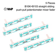 V&P 5 Pcs 75 MM Double B10K Oril B10KX2 Behringer Pot Mixer Fader