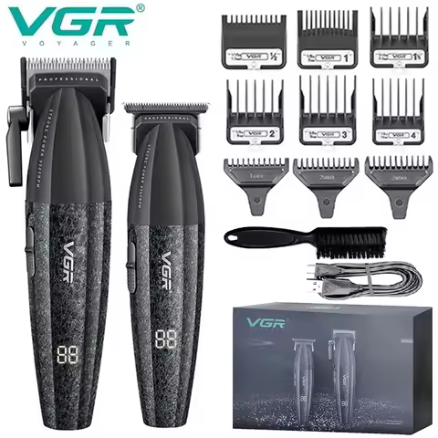 VGR Professional Combo Hair Trimmer Barber Hair Clipper Rechargeable Hair Cutting Beard Electric Hai