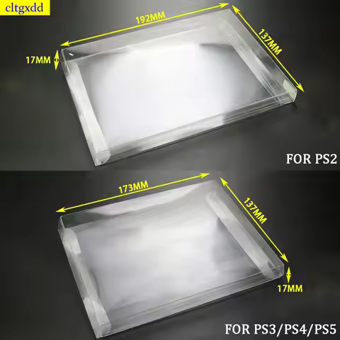Cltgxdd 1 Piece FOR PS2/PS3/PS4/PS5 Transparent PET Plastic Game Box, Display Card Storage Box, Prot