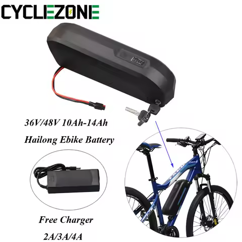 Hailong 36V 10Ah 10.4Ah Ebike Bicycle Li-ion Battery 36V 13Ah 14Ah 48V 250W 500W Side Release Electr