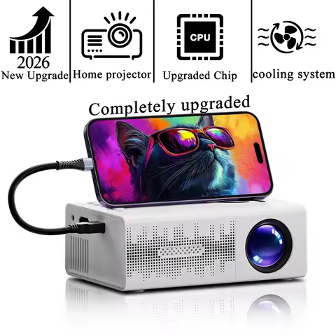 Video Projector Movie Projector Birthday Entertainment Gift for Home Work Outdoor Use Portable LCD P