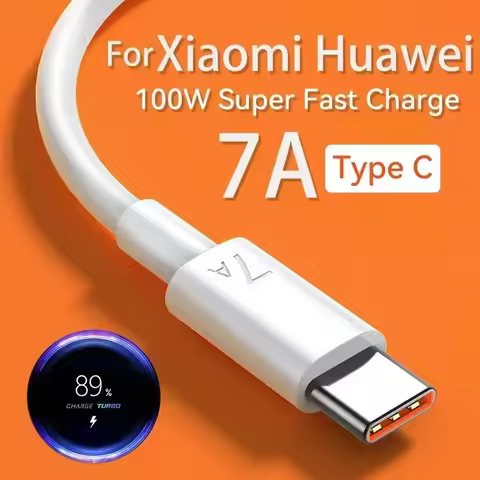 7A 100W USB Type C Cable Fast Charging USB C Charger Cord For iPhone 15 14 13 12 11 Huawei P40 Xiaom