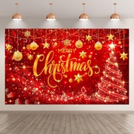 Red Merry Christmas Photography Backdrop Glitter Bokeh Sparkle Snowflake Photography Background Xmas