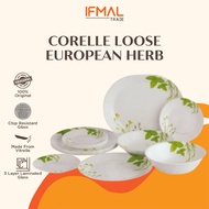Corelle Loose European Herb (Dinner/Luncheon/Bread/Serving Plate/Noodle/Soup Bowl/Mug) Pinggan Mangkuk Corelle
