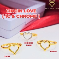 Pure 916 Gold Love Ring/916 Gold/916 Gold Ring/Ring/Bajet Ring/916 Chrome Love Ring