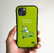 握把 iPhone 手機殼 藍色 Frog go 茶綠