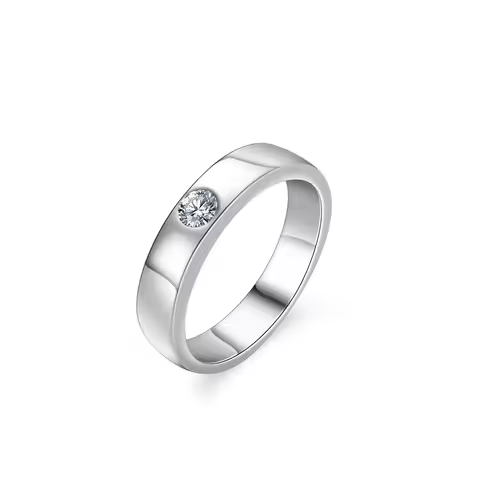 Trendy Ring Men's 0.3ct Moissanite PT950 Platinum - Tiny stone accent, sleek straight band, youth fa