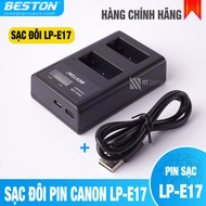 Pin sạc Canon LP-E17 kèm Sạc Đôi Pin Beston màn hình LED thông minh Cho máy ảnh Canon 77D 750D 760D