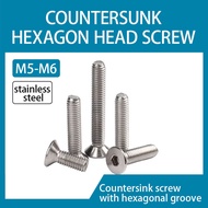 304 Stainless Steel Countersunk Head Hexagon Screw Countersunk Head Hexagon Socket Screw M5/M6