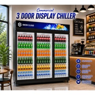 Snow Cloud Commercial Display Chiller 3 Door Glass Door Refrigerator Beverage Cooler 2°C-8°C R290