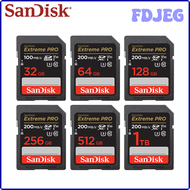 RJTDK SanDisk Extreme Pro SD Card 512GB Memory Card 256GB Flash Card 128GB Class 10 U3 64GB SDXC SDHC 32GB SD Card For Digital Camera BFHSE