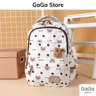 Women's school backpack with cute bear pattern, large form B593
