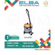 ELBA EV-6720 20L WET & DRY VACUUM CLEANER WITH HEPA FILTER
