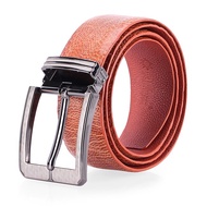 Huy Hoang men's belt, 4P ostrich leather, smooth gold needle tip HP4432