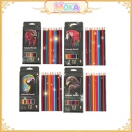 MOKA Colored Pencils 12 Colors 2B Super Pigmented Various Cute Cartoon Characters MKP4064
