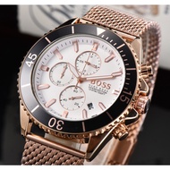 Boss Multifunctional Three-Eye Chronograph Men's Sports Watch Quartz Watch Rose Gold