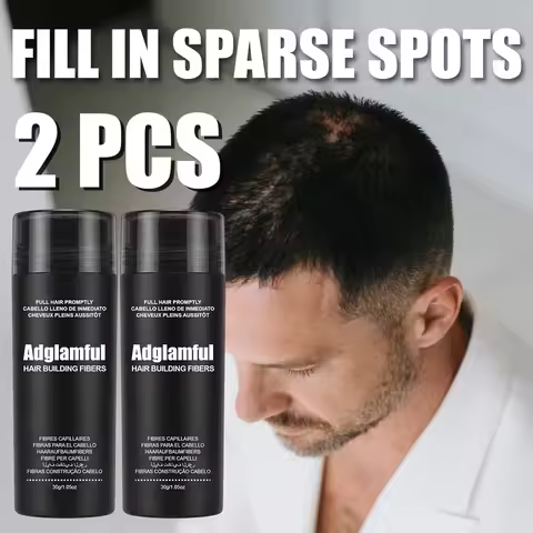 2 Bottles 30g Hair Building Fibers Even Dispensing Volume Powder 24H Long Lasting Concealer for Men 