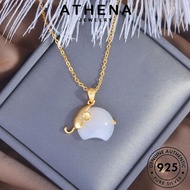 ATHENA JEWELRY Pendant For Silver Perak Necklace Chain Auspicious 925 Perempuan Jade Leher 純銀項鏈 Sterling Women Elephant Accessories Rantai Original Korean S308