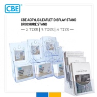 CBE ACRYLIC LEAFLET DISPLAY STAND BROCHURE STAND - 2 TIER / 3 TIER / 4 TIER