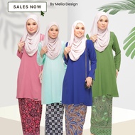 By Melia Design Batik Viral Baju Kurung Pesak Pahang Plain Cotton Moden Ironless Tak Payah Gosok Cantik