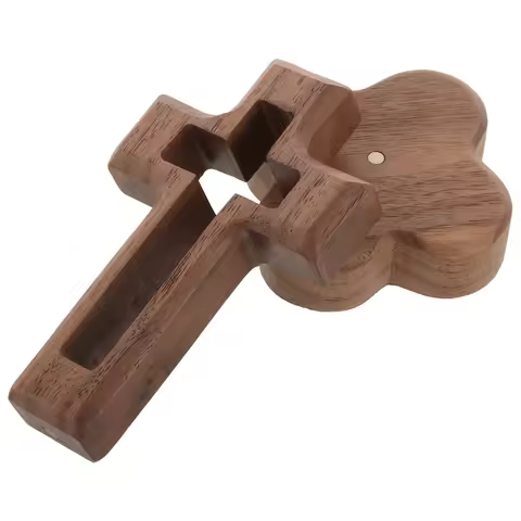 Rustic Handmade Wooden Cross Standing Plain Cross for Home Office Table Altar Decoration Wooden Chur