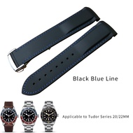 19mm 20mm 21mm 22mm High Quality Rubber Silicone Watch Band Sport Men Black Red Watch Strap for Tudo