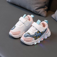 Sepatu anak laki laki & perempuan LED - Sneakers anak - Sepatu anak led dinosaurus IMPORT