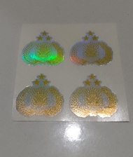 Stiker Unik Hologram Laminasi Glossy Logo POLRI SIM DEPAN